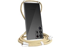 FOQENCCI for Samsung Galaxy S24 Ultra Crossbody Case,Soft Transparent TPU + Hard PC Shockproof Bumper Clear Phone Cover for Samsung Galaxy S24 Ultra with Adjustable Lanyard Strap Removable Beige