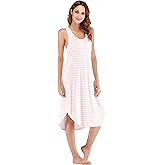 GYS Long Nightgown for Women - Viscose Made from Bamboo, Soft Sleeveless Sleep Shirt Summer Racerback Sleep Dress