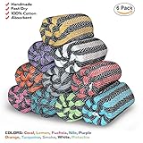 Set of 6 - 100% Cotton Bath Beach Spa Sauna Hammam Travel Yoga Gym Yacht Hamam Towel Wrap Pareo Fouta Sarong Peshtemal Pestemal Blanket, Multicolor