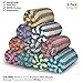 LaModaHome Chevron Style Turkish Cotton Bath Beach Hammam Towel Peshtemal Blanket, (SET OF 6), Random Color