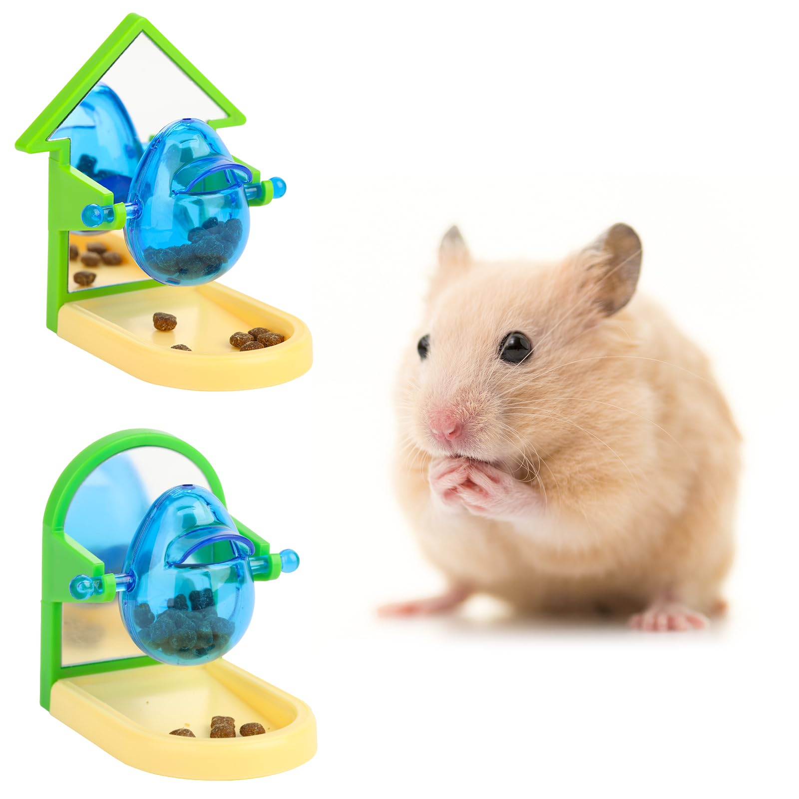 Photo 1 of Aiieim 2PCS Rat Foraging Toy, Hamster Rat Enrichment Toys,Parakeet Slow Feeder for Cage with Mirror,Intelligence Growth Cage Toys,Puzzle Treat Dispensing for Parrot Conure Cockatiel