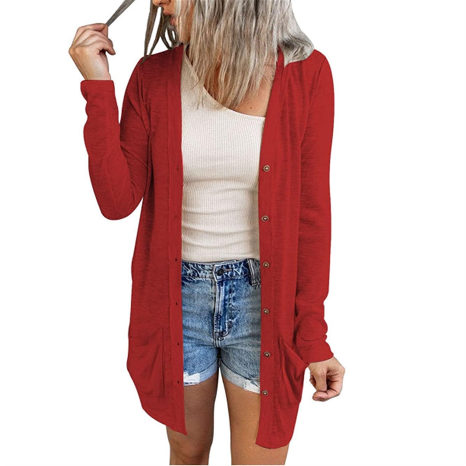 Women'S V Neck Sweaters Knit Cardigan Knit