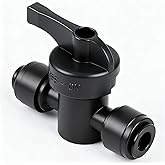 FoxRose 10 Pack Quick Connect 1/4 Inch Drip Irrigation Shut Off Valve Fittings, 1/4'' Dripline Push-to-Fit Switch Valve Connectors for 1/4 Inch Drip Tube Water Flow Control Regulator for Garden System