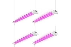 ONLYLUX Grow Lights for Indoor Plants - 4Ft Full Spectrum for Seed Starting, Led Greenhouse Light 48W for Starting Vegetables, Easy Installation Plug 4pack