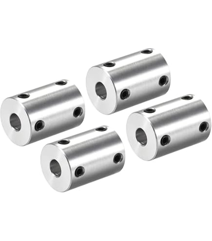 Uxcell 1/4 Inch To 8mm Bore Rigid Coupling Set Screw L25xd14 Aluminum Alloy Shaft Coupler Connector Motor Accessories Blue 2pcs