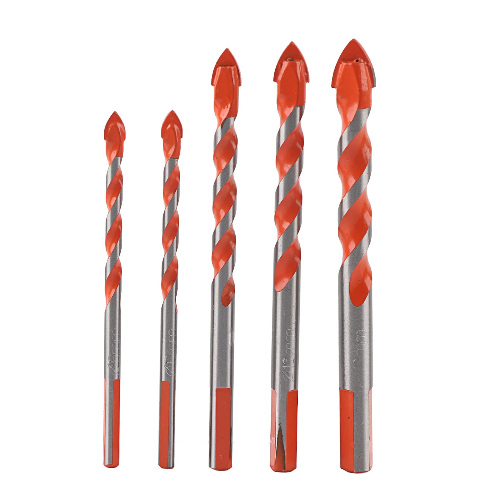 Drill Bit Set 5Pcs Triangle Handle Alloy Multifunctional Drill Bits 6-12mm Blade Diameter for Electric Drill, Table Drill, Power Tool Accessories