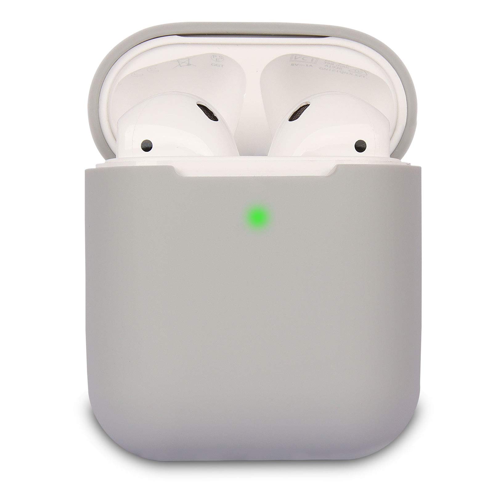 KOKOKA Case Cover Compatible with AirPods 2, Silicone Shockproof Case Cover for Airpods 2 [Front LED Visible][Support Wireless Charging] Grey