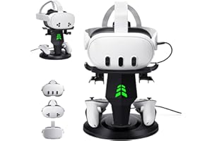 Lampelc VR Headset Charging Dock for Meta Quest 3S/3/2, VR Charging Station Stand, VR Accessories, Supports Charging Headset with Type C Cable