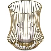 Weddingstar Small Metal Geo Wire Tea Light Candle Holder - Gold