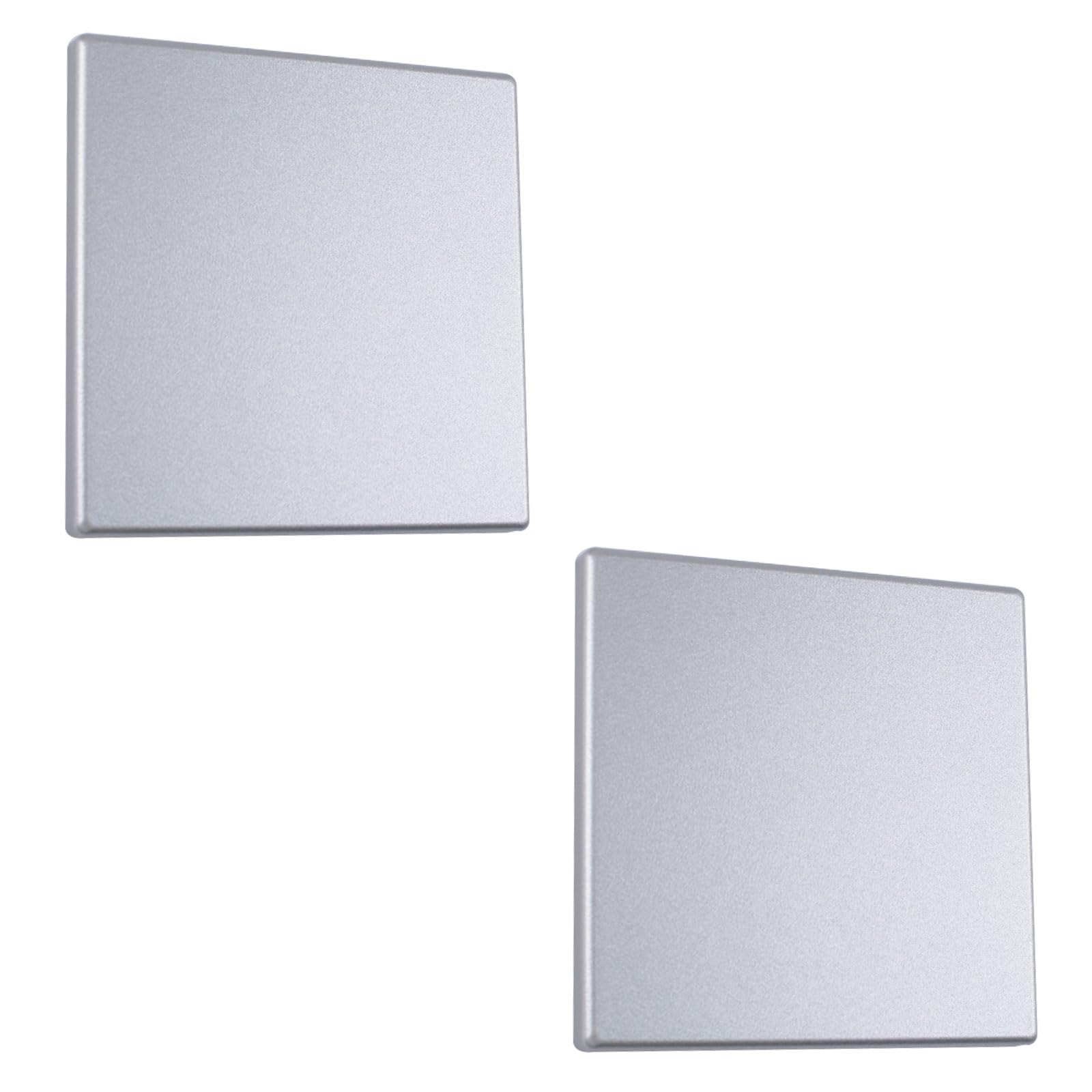 UFURMATE Blank Cover Wall Plate, 2PCS 3.39" x 3.39" Plastic Screwless Blank Wall Plate One Gang Blank Device Outlet Cover Electrical Covers for Unused Outlets or Switches (Silver)