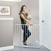 Toddleroo by North States - Essential Stairway &amp; Walkway Baby Gate: Metal Safety Gate for Stairs &amp; Doorways - Adjustable 24.5 to 40.25 Inches Wide - 30 Inches Tall - White