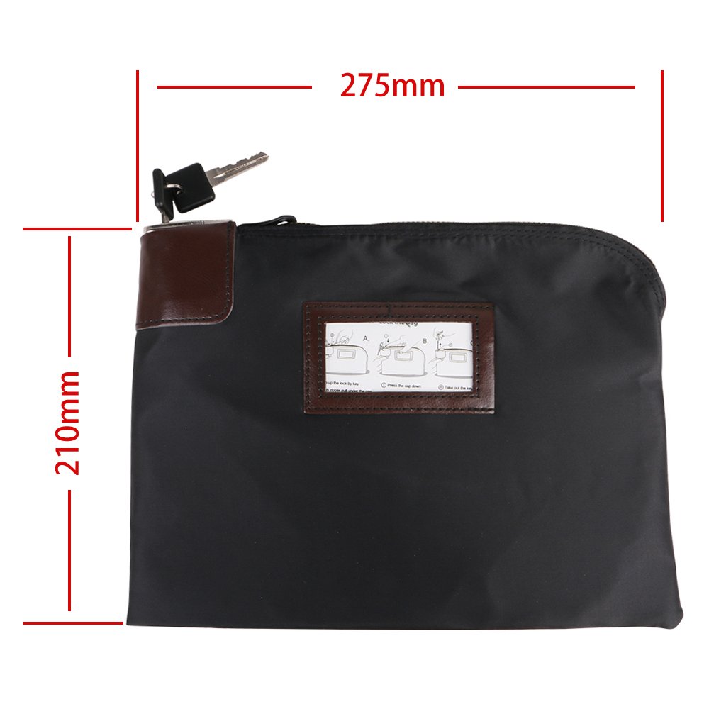 Locking Security Money Bag Carry Cash Bag Black Safe Lockable Anti