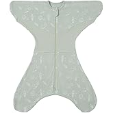 GROWNSY Transitional Swaddle Sleep Sack 6-12 Months, Starfish Design Baby Swaddle Sack, Dual-Zipper for Easy Diaper Changes, Proper Hip Development & Openable Foot Button, 19-27 lbs, Green