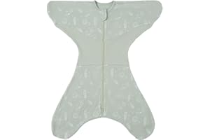 GROWNSY Transitional Swaddle Sleep Sack 3-6 Months, Starfish Design Baby Swaddle Sack, Dual-Zipper for Easy Diaper Changes, Proper Hip Development & Openable Foot Button, 12-20lbs, Green
