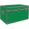C&N Footlockers - XL Graduate Storage Trunk - Made in the USA - STEEL Footlocker for College Dorm Room & Summer Camp - 32 x 18 x 18.5 Inches (Kelly Green)