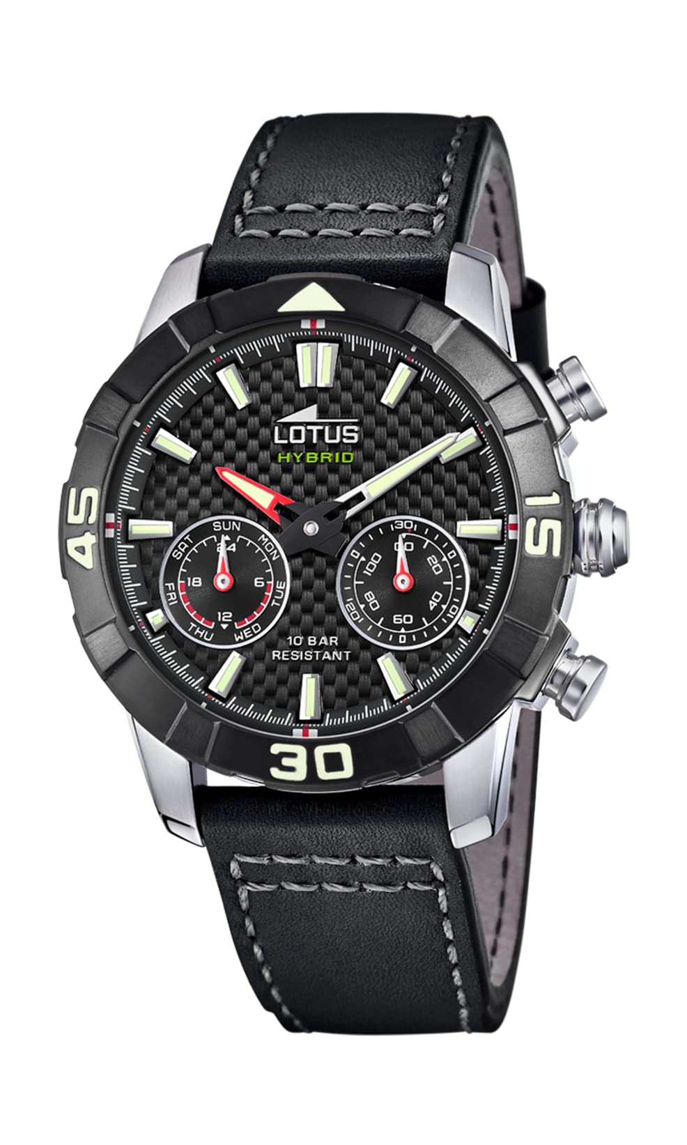 Lotus Watch Model 18811/2 Connected Collection, 45 mm Case, Black Armys Strap for Men