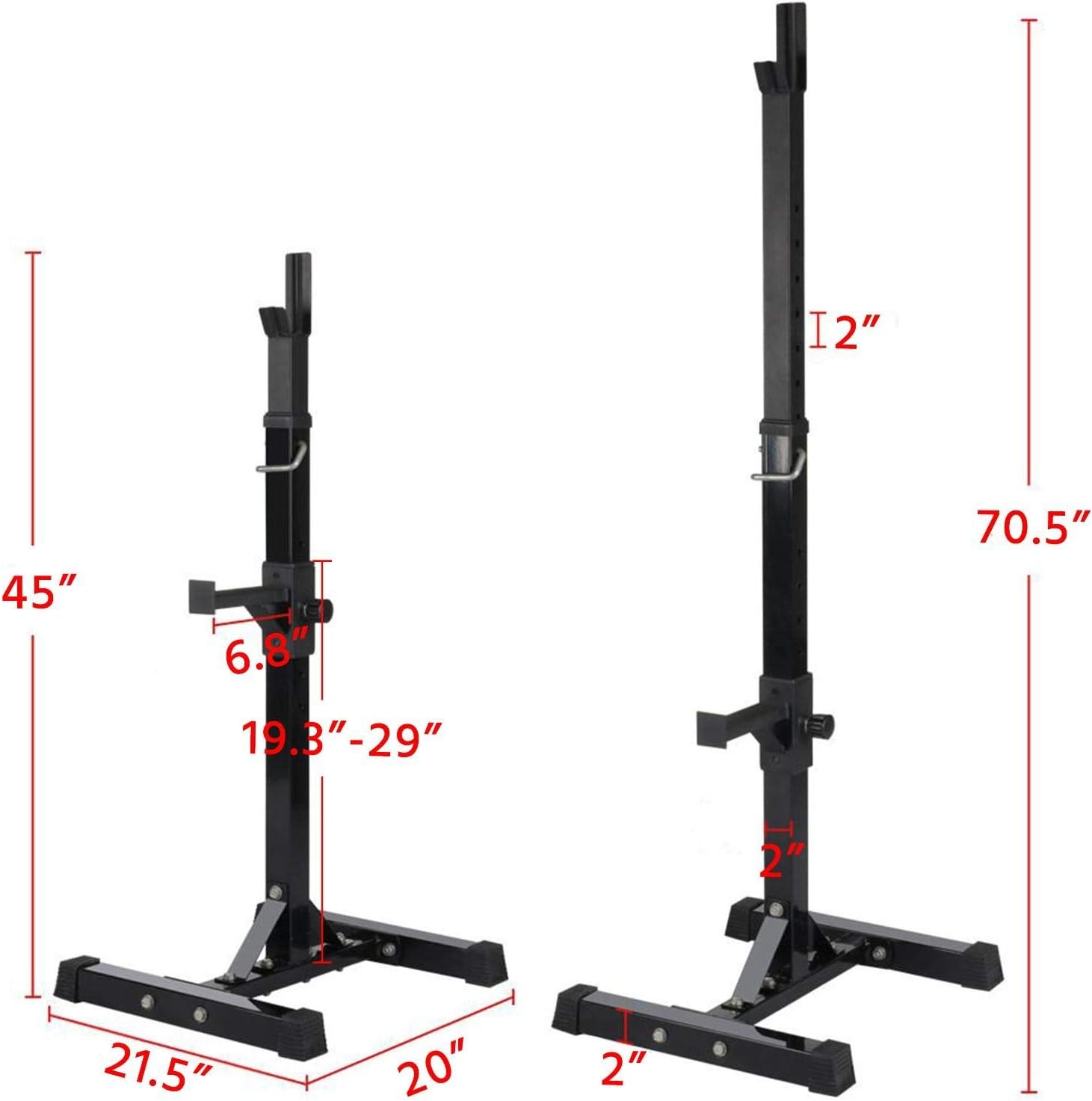 Topeakmart 45-70.5in Adjustable Squat Rack Dipping Station Barbell Rack Dip Stand Fitness Bench Press Equipment Home & Gym : Sports & Outdoors