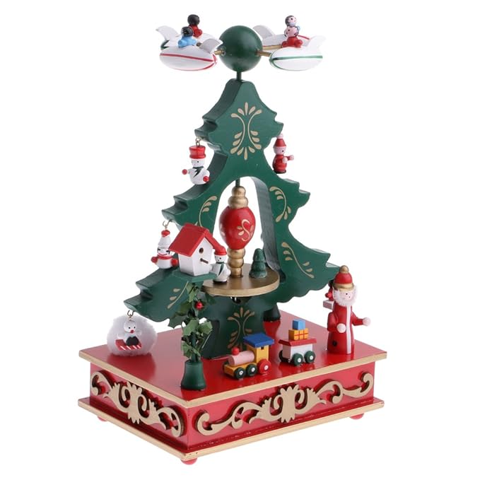 Buy Toy Music Box Christmas Music Box Tree w/Mini Snowman Hanging Xmas