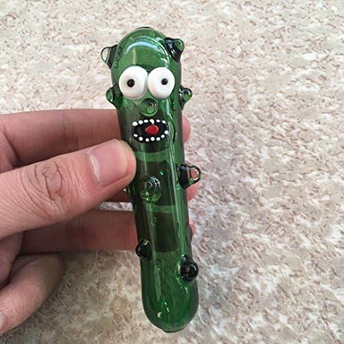 Tutun 4.7 INCH "Pickle Rick " Glass Art Figurine, "Rick and Morty" animated series