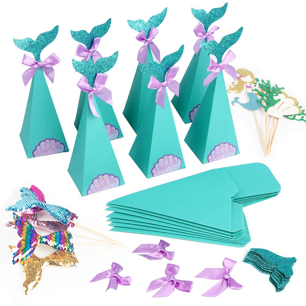 Buy Koogel Mermaid Party Boxes Set 36 Pcs Mermaid Tail Box Mermaid 
