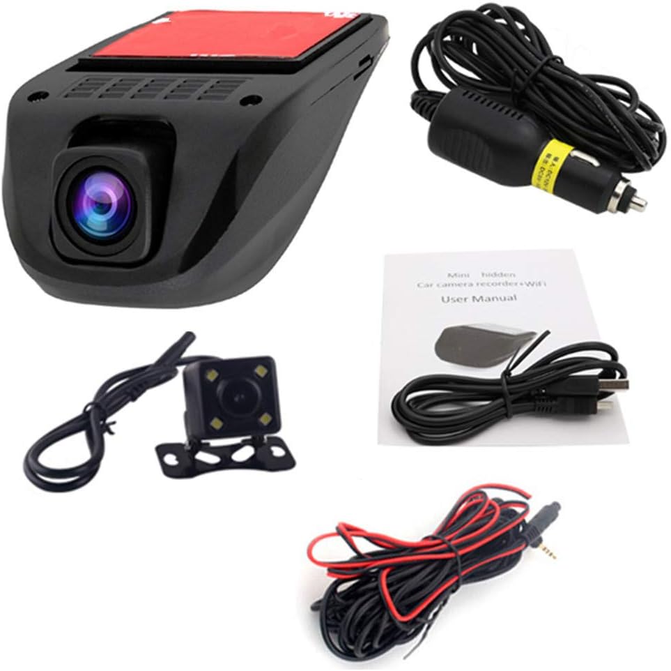 1080P Dash Cam Full HD Front and Rear 170 Degree Wide Angle Wi-Fi Car Dash Cam, Driving Recorder with G-Sensor, Dash Cam with Rear Camera, G-Sensor, WDR, Loop Recording, (Two cameras-front and back)