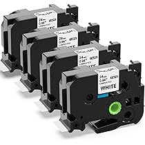 10-Pack Brother TZe-251 Black On White Label Tape (24mm) For P-touch PT2730