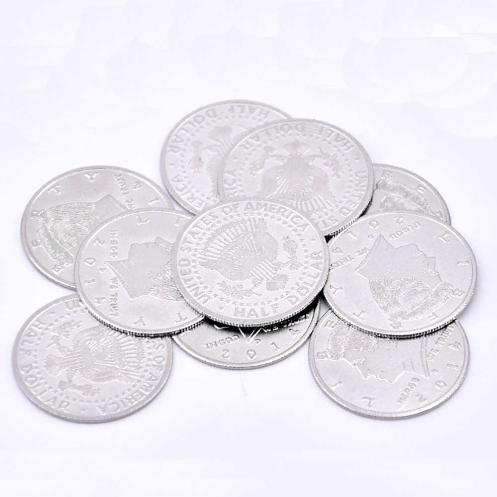 Enjoyer Palming Coins Super Thin (Half Dollar Version) Magic Tricks Coin Magic Props Close Up Accessories Gimmick,10 Pcs/Lot