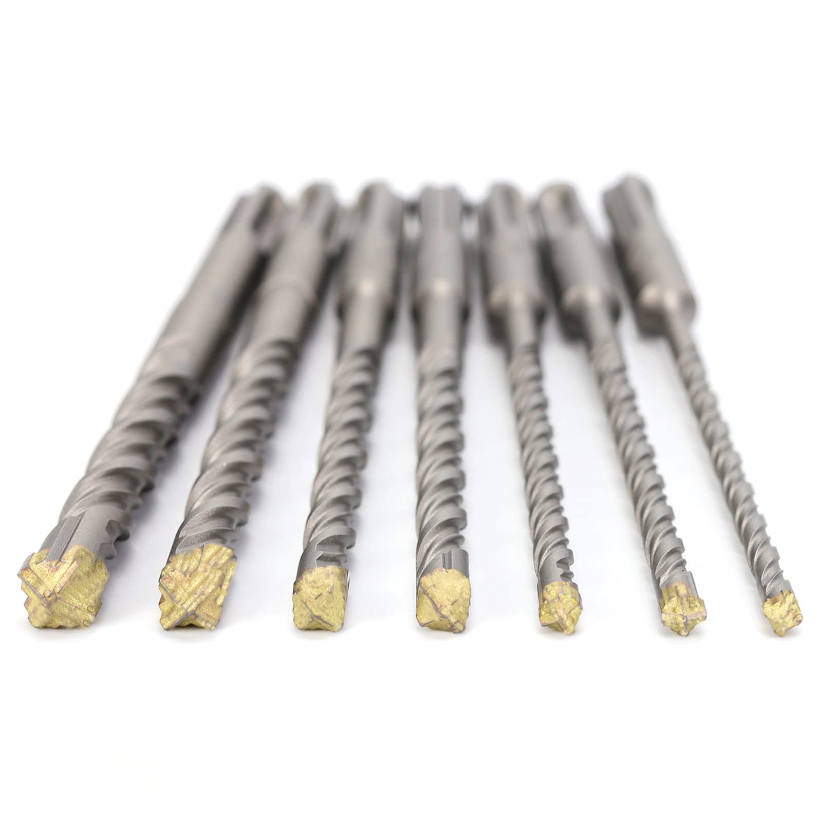 SDS Drill Bit Set, Firecore SDS Plus Concrete Drill Set 7 Pieces (5mm, 6mm×2, 8mm×2, 10mm,12mm-Concrete Drill Bit 160mm, for SDS Plus Hammer Drill