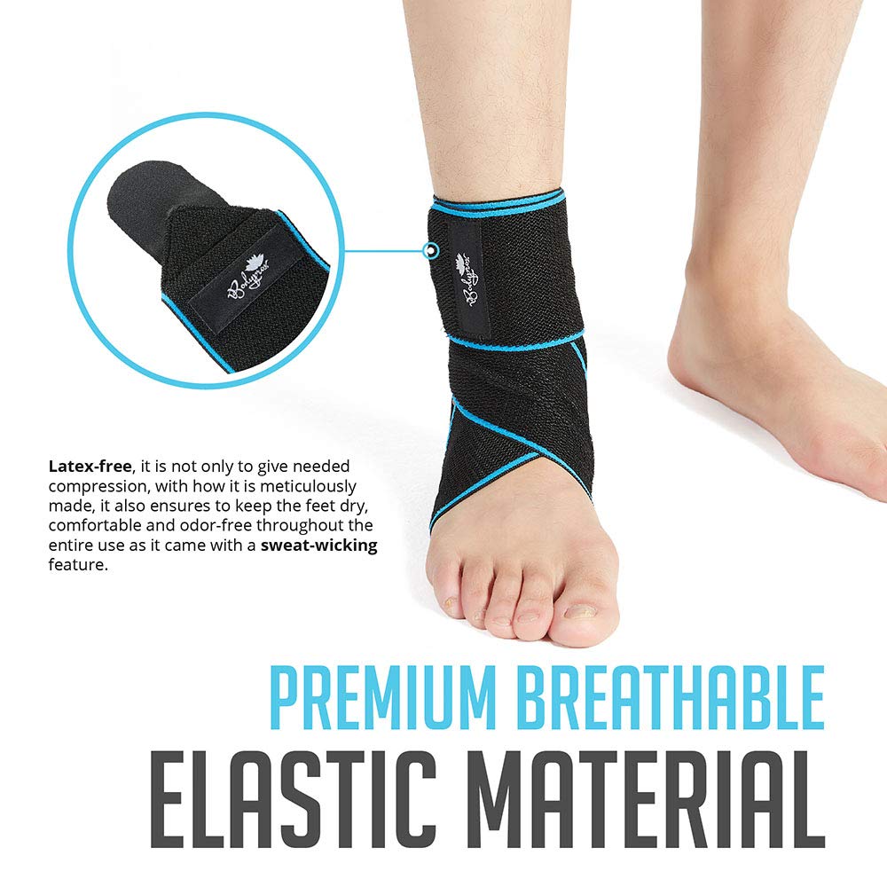 Ankle Support Brace 2 Pack, Adjustable Compression Ankle Braces for Sports Protection, One Size Fits Most for Men & Women
