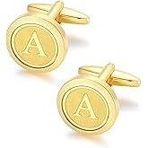 GWD Initial Cufflinks for Men Classic Cuff links Mens Letter Shirts CuffLinks Wedding Gift