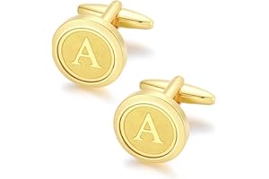GWD Initial Cufflinks for Men Classic Cuff links Mens Letter Shirts CuffLinks Wedding Gift