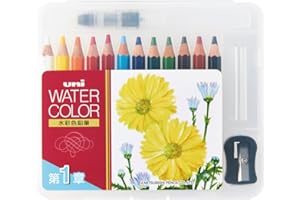 三菱鉛筆 Mitsubishi Pencils UWCNCS12C1 Watercolor Pencils, Uniwater Color Compact, 12 Colors, Chapter 1