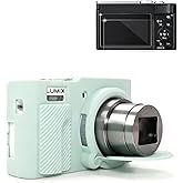 Frevyve Case for Panasonic LUMIX TZ/ZS99 Point and Shoot Camera Accessories, Soft Silicone Protective Case Sleeve, Anti-Scratch with Screen Protector for Lumix ZS99 Cover (Light Green)