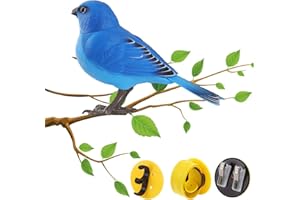 DOEFO Electric Singing and Chirping Bird Toy, Cute Interactive Bird Toy and Decoration, Motion and Sound Activated, Battery Operated Simulation Bird Toys for Kids, Electric Desk Pets