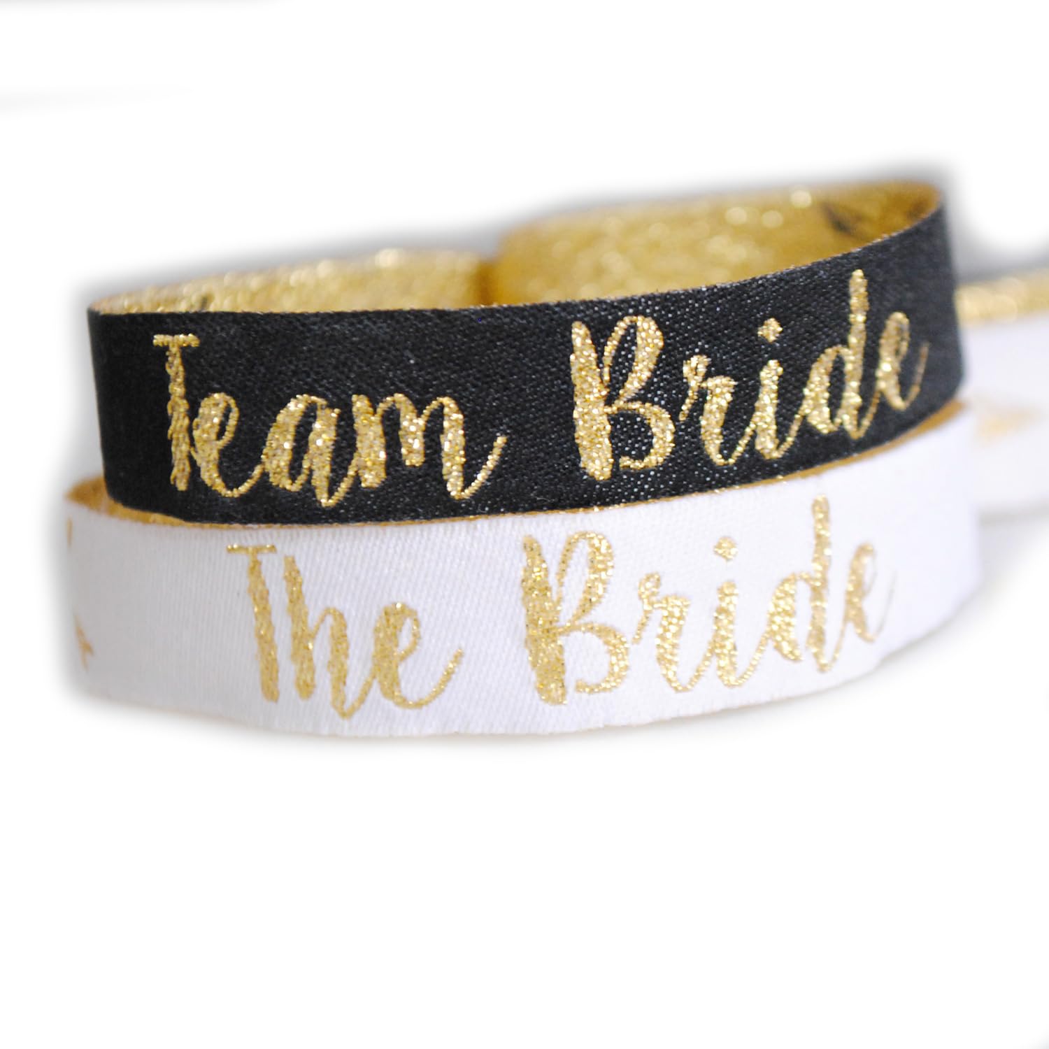 WEDFEST Team Bride Black & Gold Hen Party Wristbands (Pack of 10) Hen Party Favours