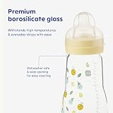 MAM Feel Good Glass Bottle 1 x 90ml Extra Slow Flow Teat 0 Yellow view 3