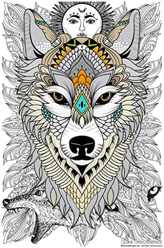 Great2bColorful Original Big Coloring Poster (24''x 36'') Timber Wolf