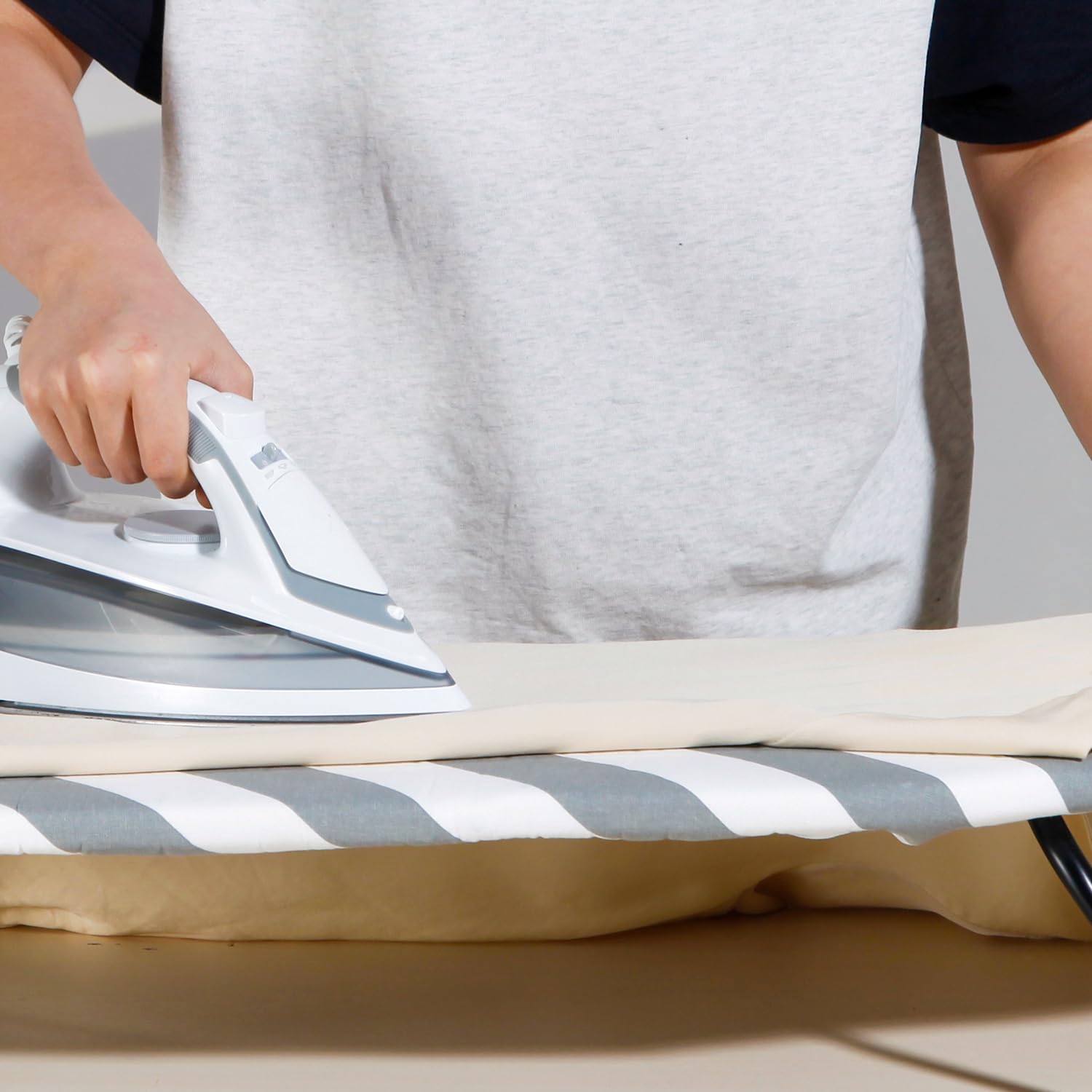 SheeChung 12.5 x 32 Inch Small Ironing Board Cover and Pad,Cotton Cover & Extra Thick Padding,Resists Scorching and Staining,Elastic Cord,Fits Small Mini Table top Ironing Board (Board not Included)