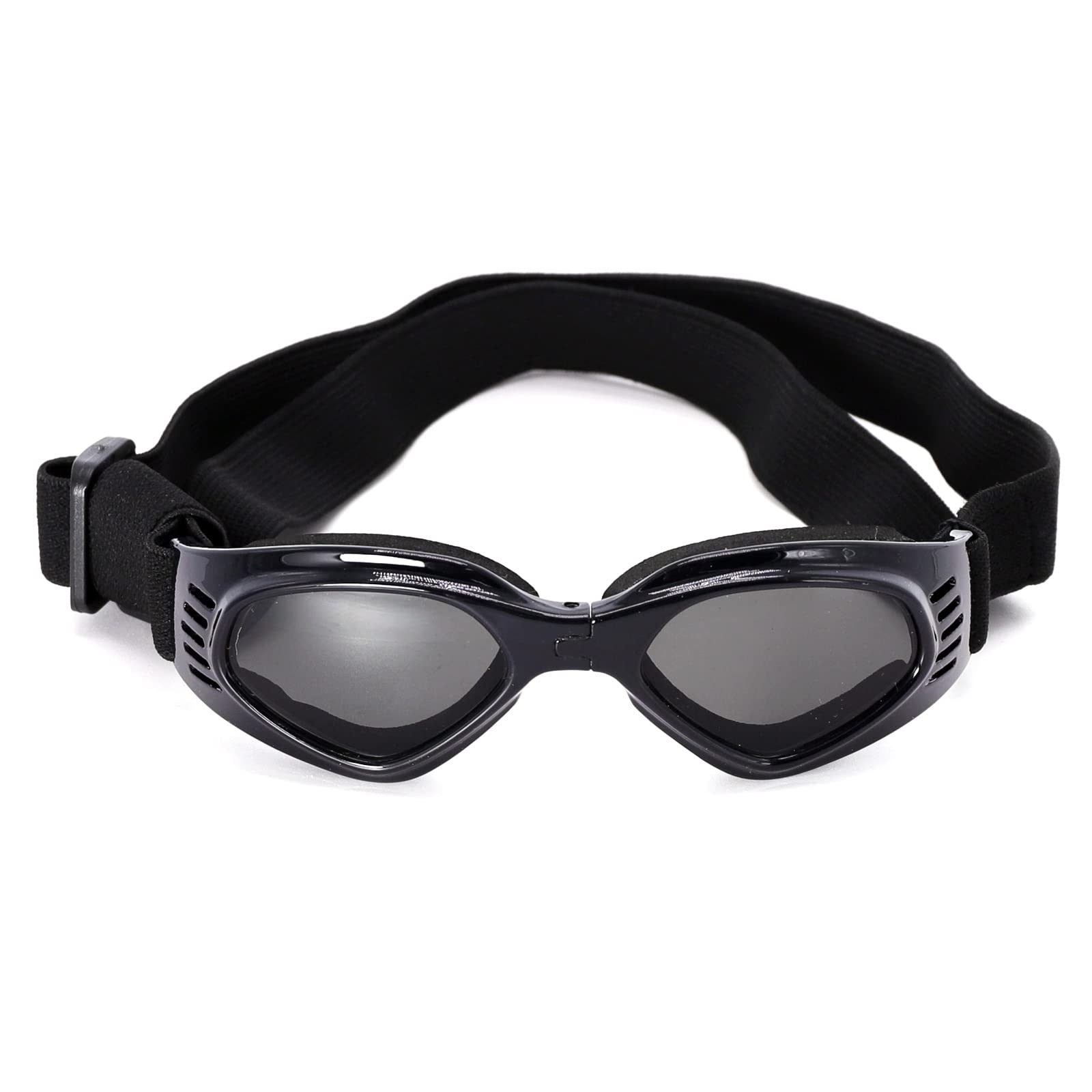 TRIROCK Tinted Dog Goggles and Sunglasses for Small and Medium Breeds, w/Chin Strap - 100% UV Protection, Windproof, Fogproof