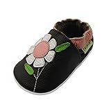 SAYOYO Baby Flowers Soft Sole Brown Leather Infant