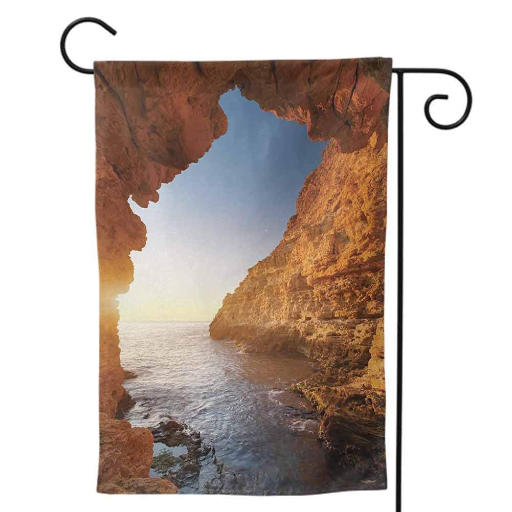 Festive Outdoor Garden Flags, Yard Flags Made of Sturdy Polyester Double-sided printing Beach Relaxing Scene with Umbrella and Drinks Open Skyline Holiday Destination Summer Time Multicolor