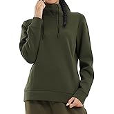 fit space Women's Tailored Relaxed Fit Sweatershirts Full Zip Up Hoodies And Turtleneck Pullover With Zipper Pocket