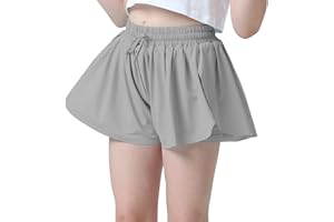LETAOTAO Flowy Shorts Girls Butterfly Shorts Girls Athletic Shorts for Kids Toddler Youth with Liner 2-in-1 Running,Active,Sports
