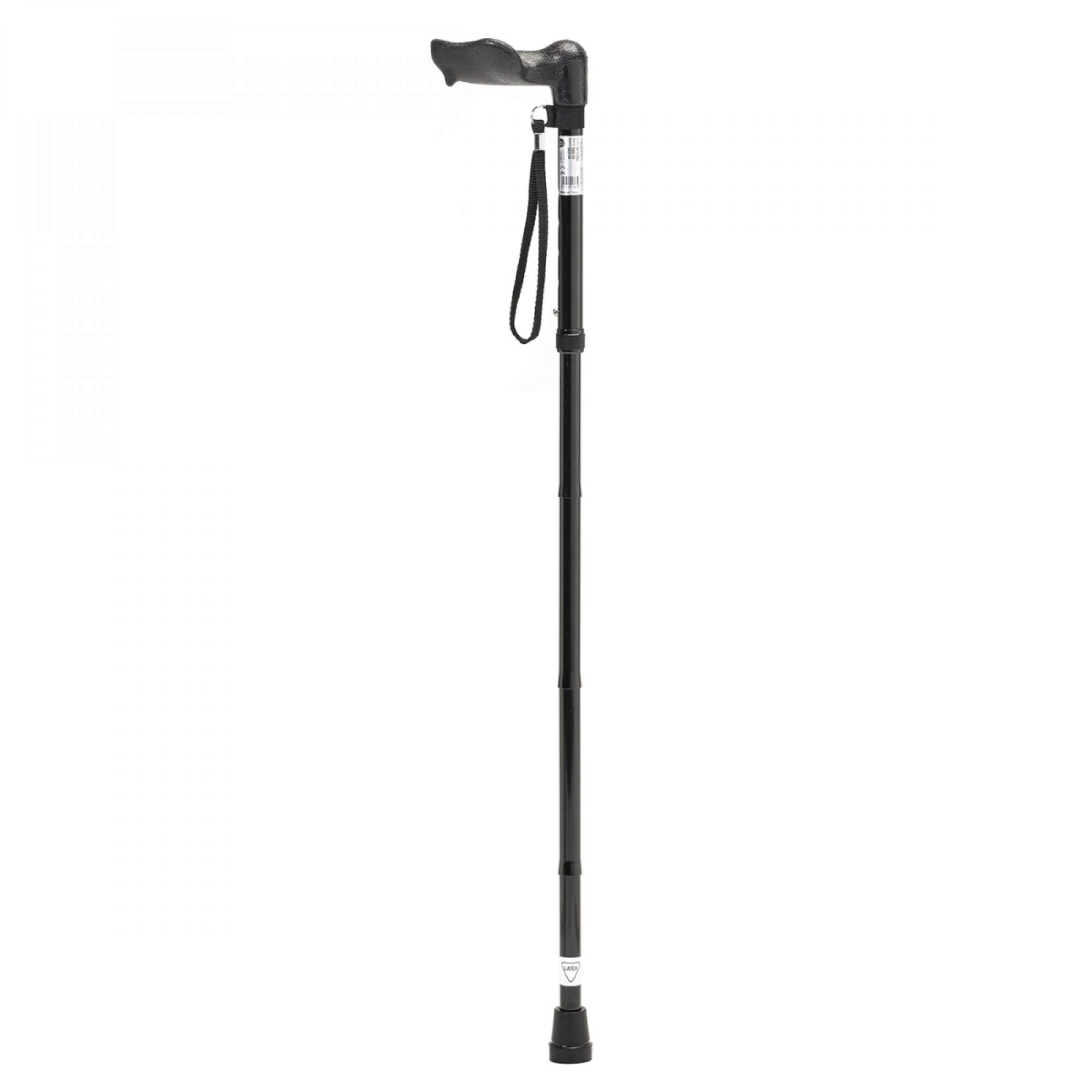 HOMECRAFT Comfy Grip Sticks, 775-875 mm, Right Hand, Black, Folding, Walking Stick for Support and Stability, Contoured Handle, Handicapped and Disabled (Eligible for VAT exemption in the UK)