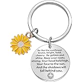 ORZOESD Sunflower Inspirational Keyring - Sunflower Lover Motivational Gift