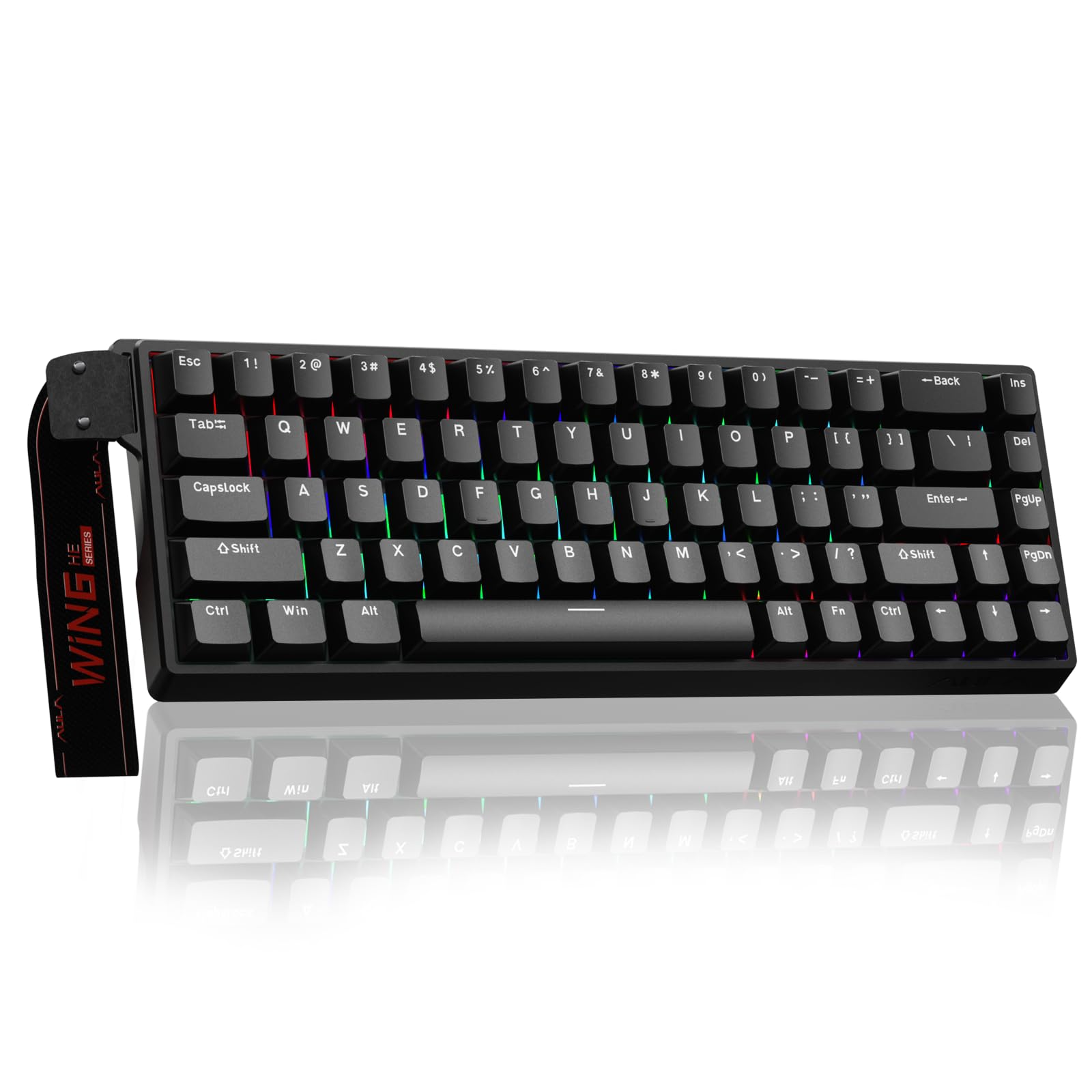 AULA WIN68 HE Mechanical Gaming Keyboard 60%, Hall Effect Magnetic Switch, Fast Trigger Mode Adjustable Actuation, 8000Hz Polling Rate, RGB Backlit, Wired Black Keyboard for Laptop/PC Gamer