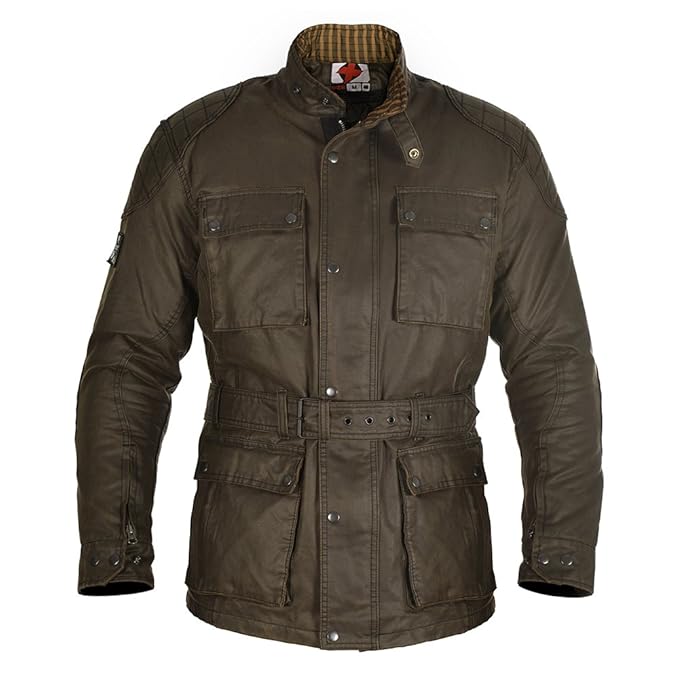 Oxford Heritage Wax Cotton Motorcycle Jacket Olive 2X Large Amazon.co