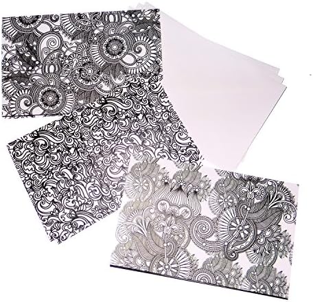Abstract Art Color Yourself Greeting Thank you Note Cards Coloring Cards Set of 6 Envelopes Included