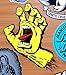 Santa Cruz Screaming Hand Skateboard Sticker - Approx 15cm high. Yellow skate surf snow bmx guitar