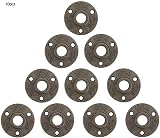 TICFOX 10Pcs 1/2" Cast Iron Floor Flange 3 Hole Pipe Fitting Steampunk Base DN15 view 2